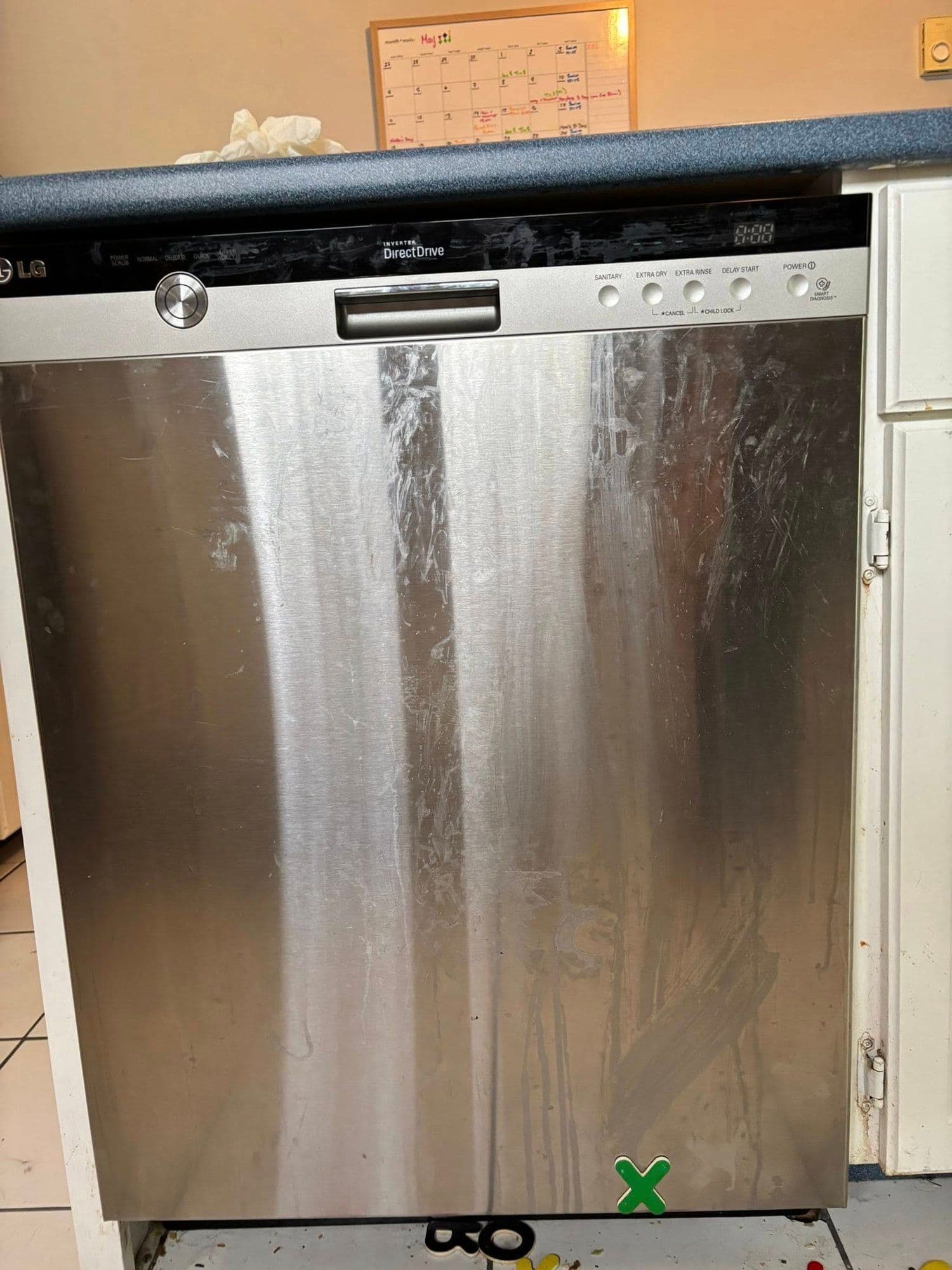 Before: Hard-water streaks and dried food, gone.
